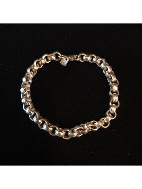 Sterling .999 Silver 5MM Hammered 7 1/2" Rolo Bracelet (Chunky)